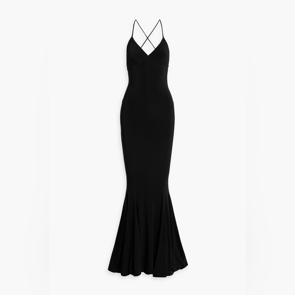 Norma Kamali Black Mermaid Fishtail Slip Gown - Picture 3 of 10